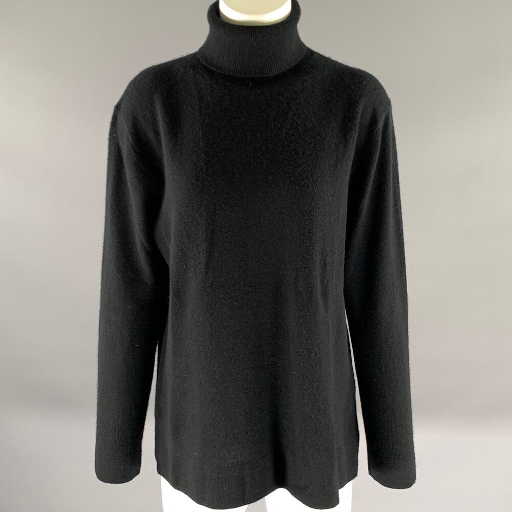 NEIMAN MARCUS Size XL Black Cashmere Turtleneck Sweater